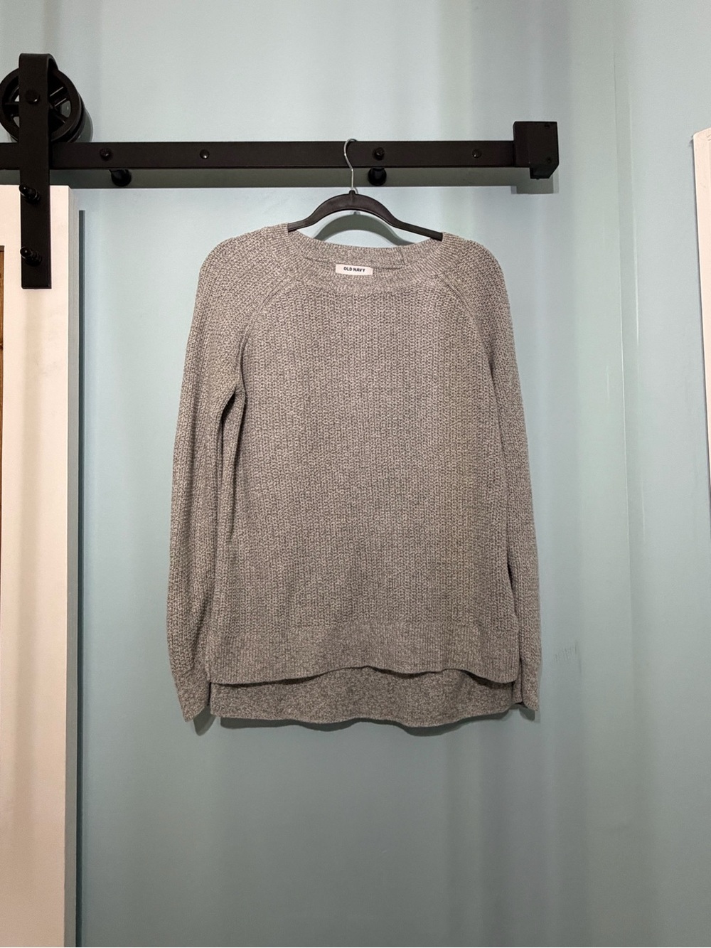 Old Navy Women’s Large Gray Textured Knit High Low Hem Sweater